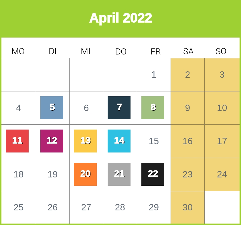 Kindergeld-Auszahlungstermine für April 2022