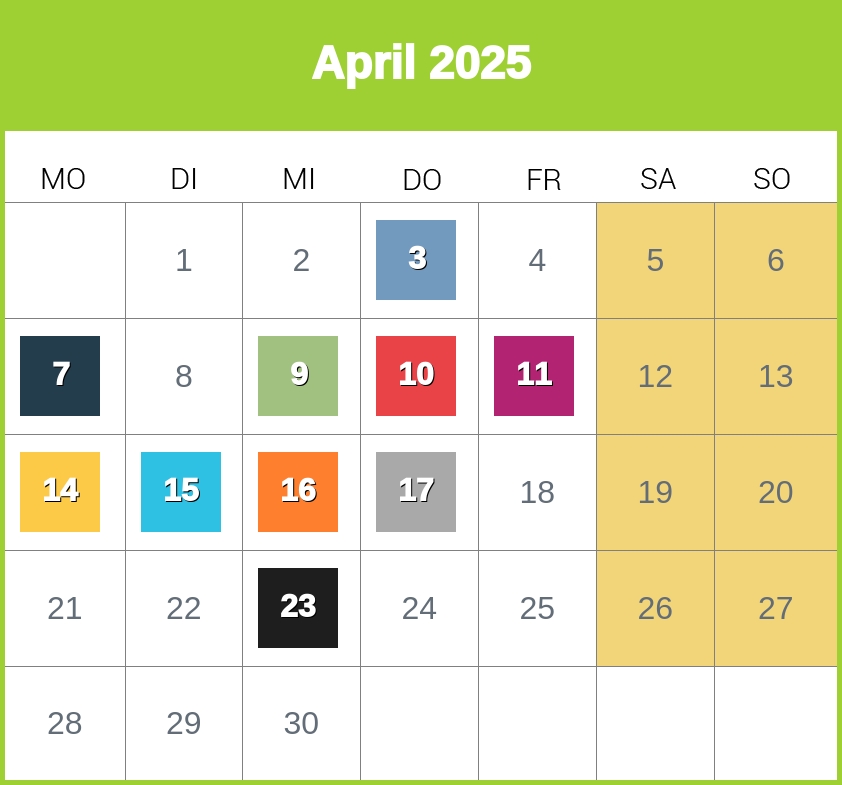 Kindergeld-Auszahlungstermine für April 2025