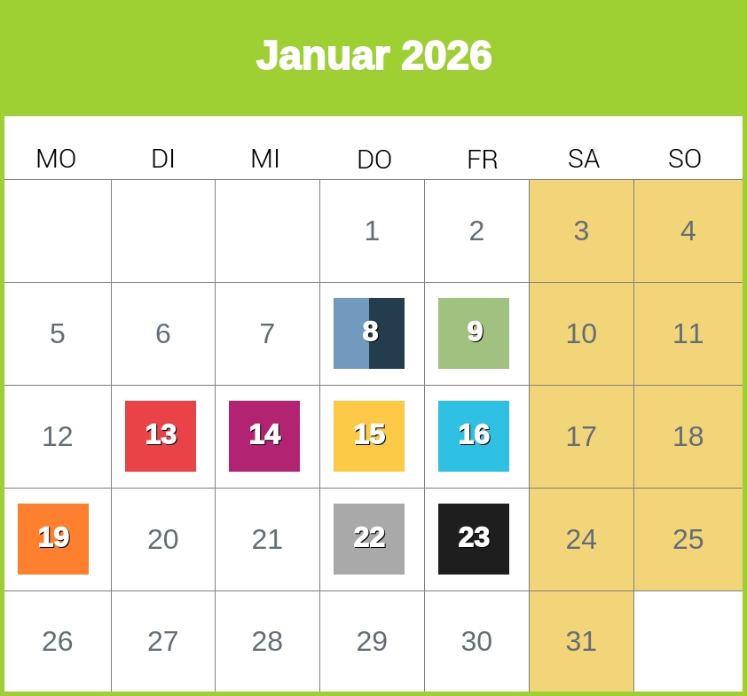 Kindergeld-Auszahlungstermine für Januar 2026