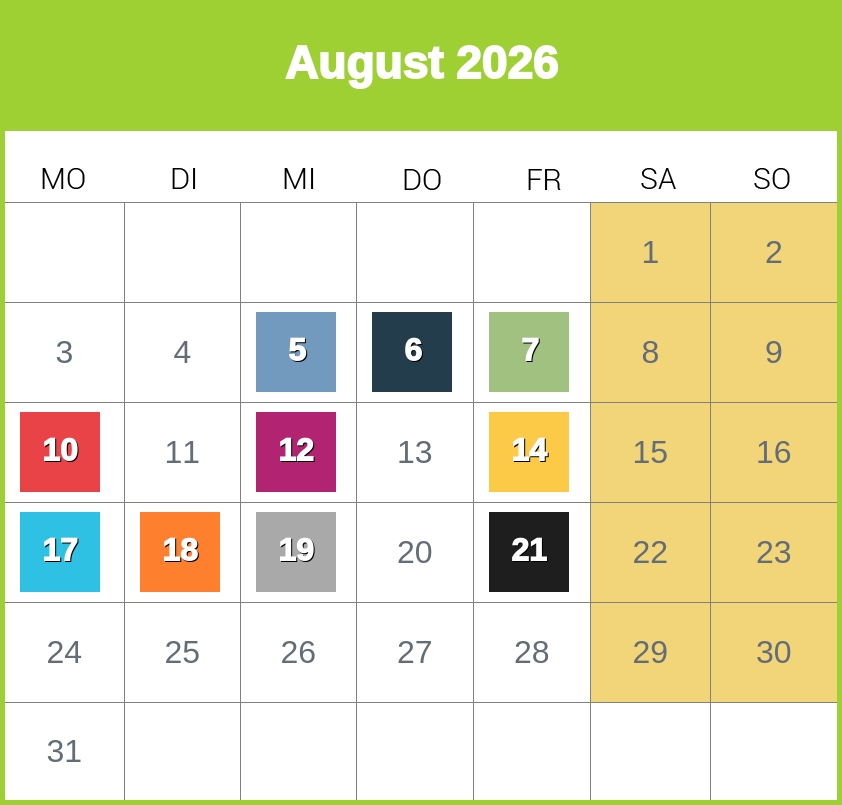 Kindergeld-Auszahlungstermine für August 2026