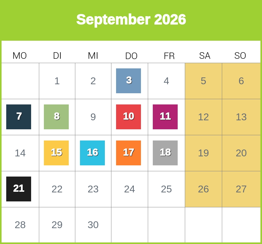 Kindergeld-Auszahlungstermine für September 2026